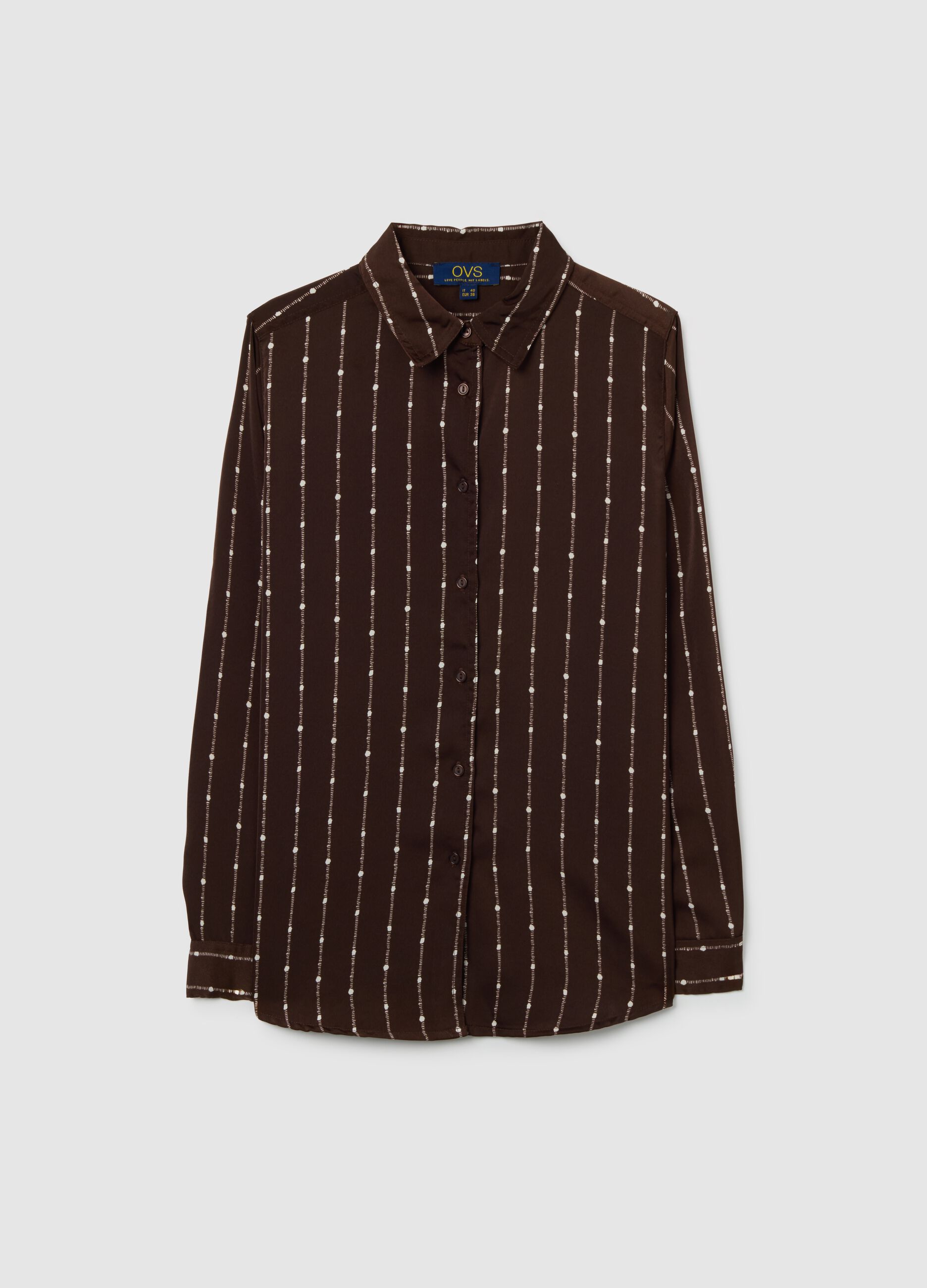 Multicolour striped satin shirt with regular fit