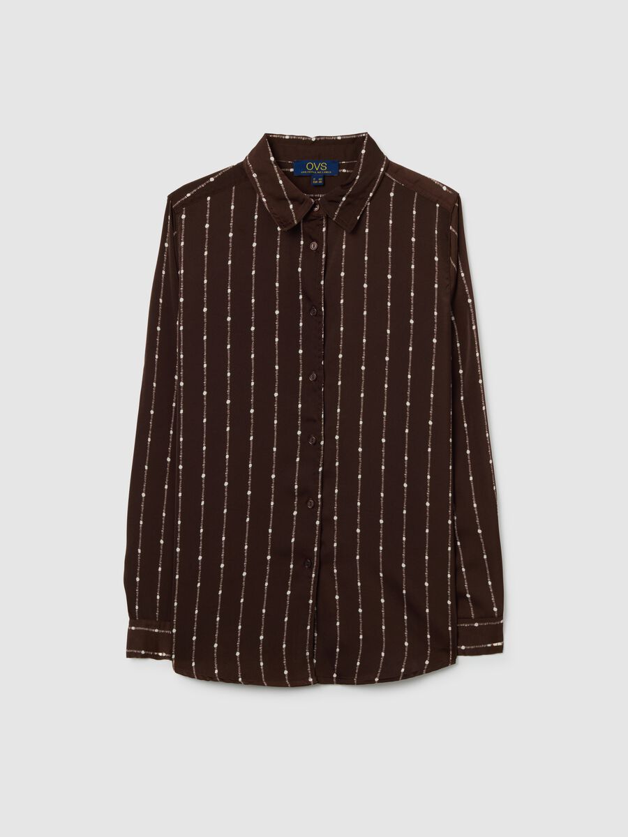 Multicolour striped satin shirt with regular fit_0