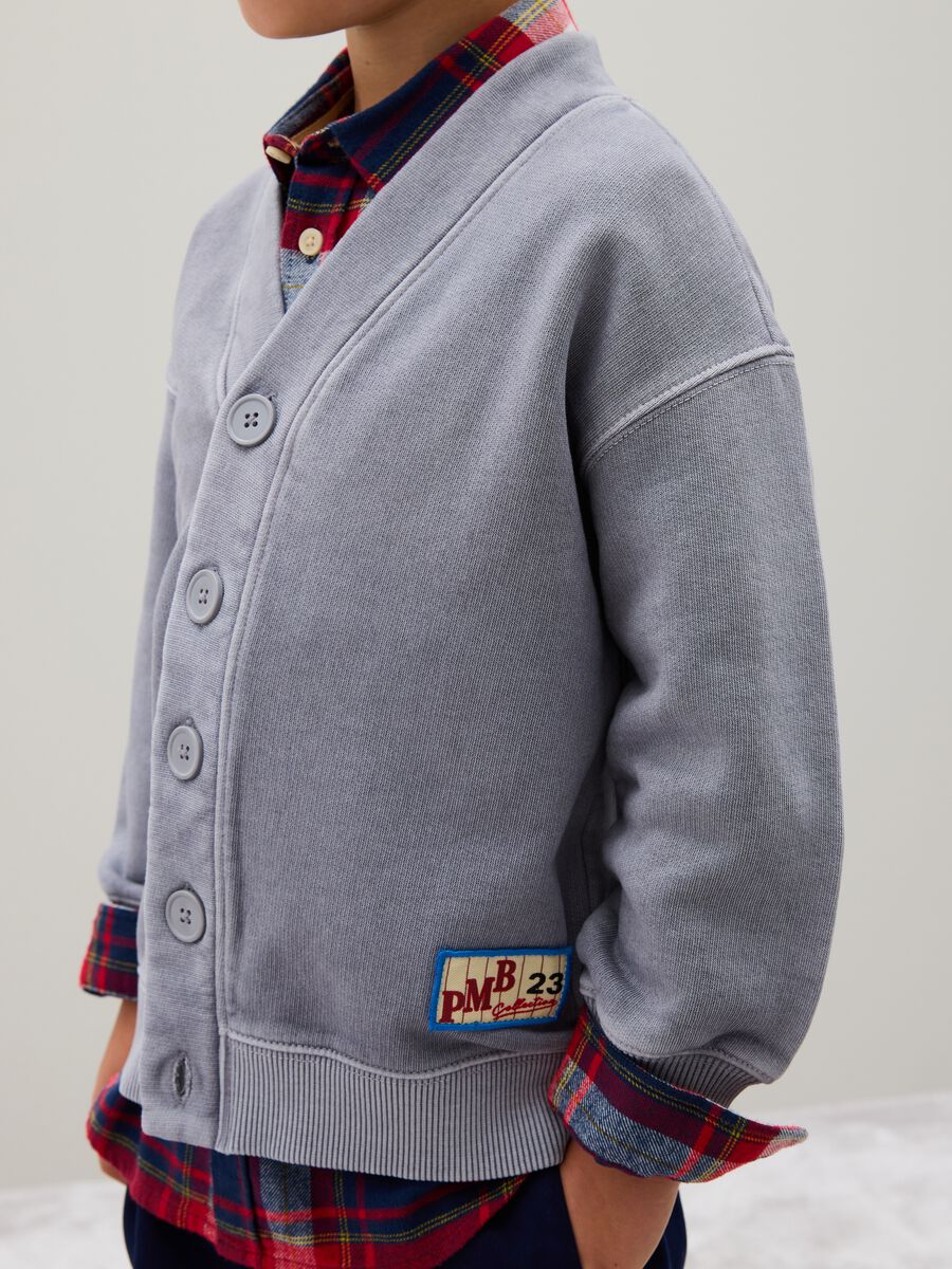 Grey regular fit pure cotton children's sweatshirt_2