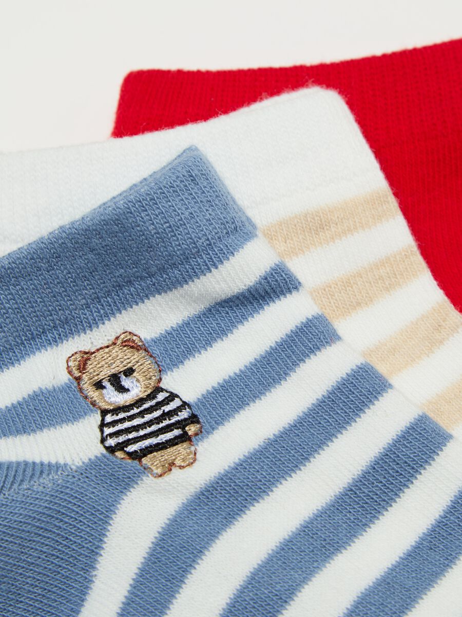 Seven-pair pack short multicoloured socks with teddy bear_1