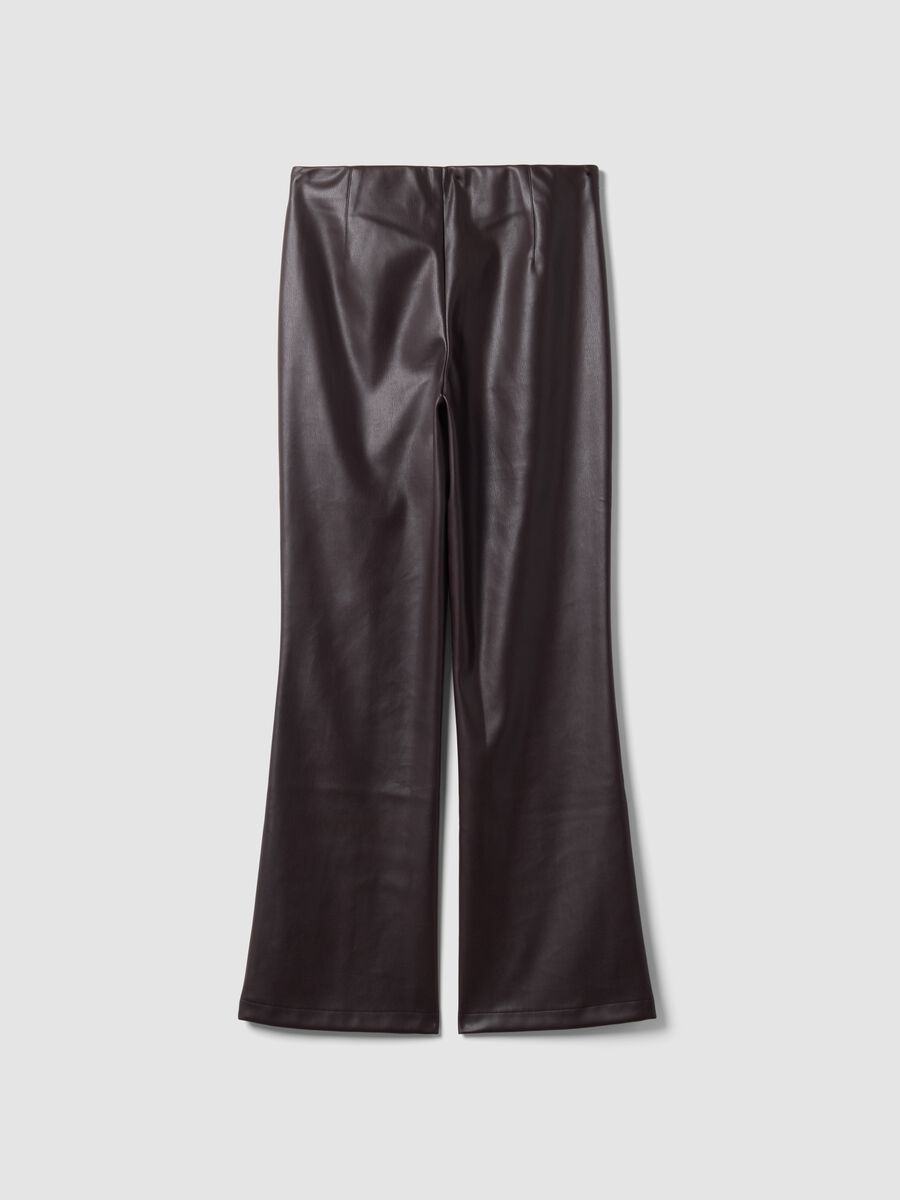 Leggings marroni flare con vita regular ed elastico_6