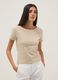 Beige short-sleeved pure cotton T-shirt_1