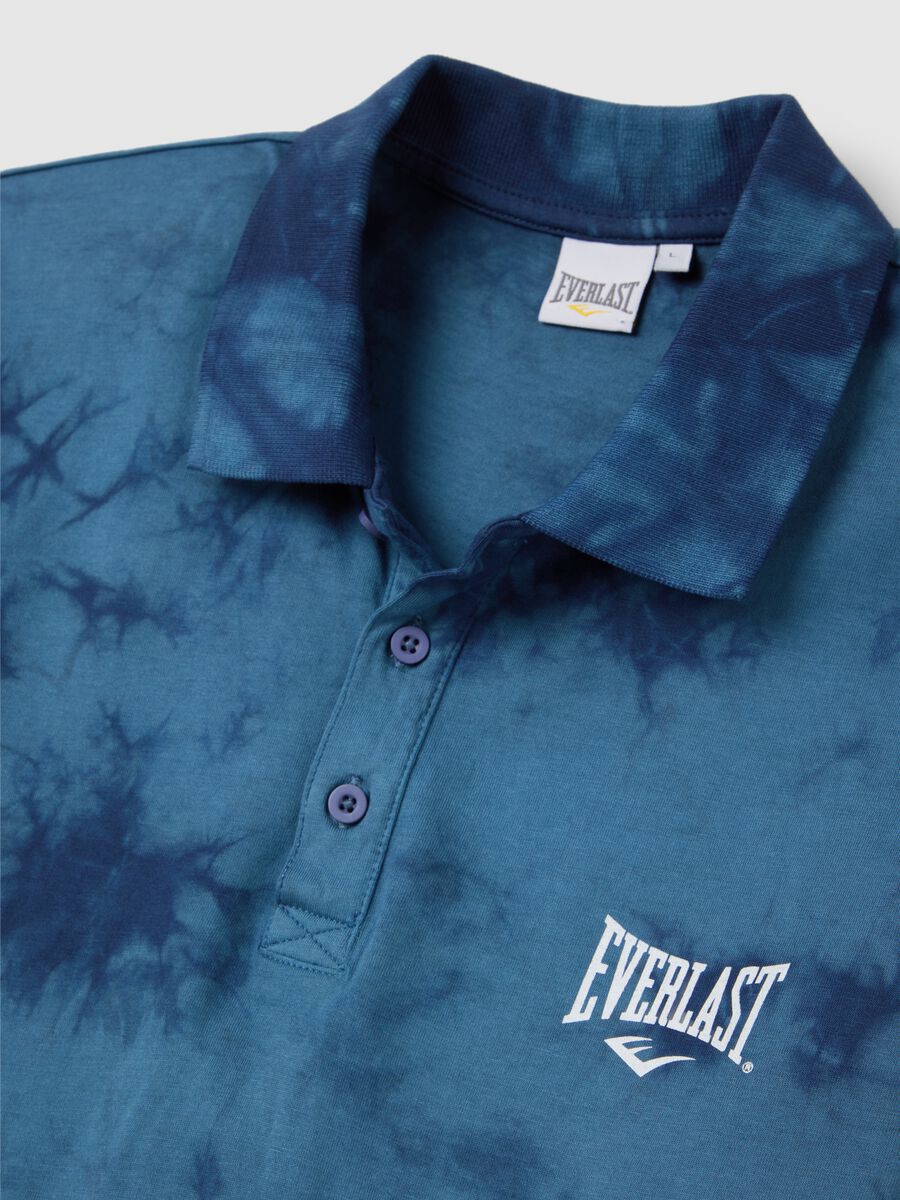 Men's light blue tie-dye effect polo by Everlast_5