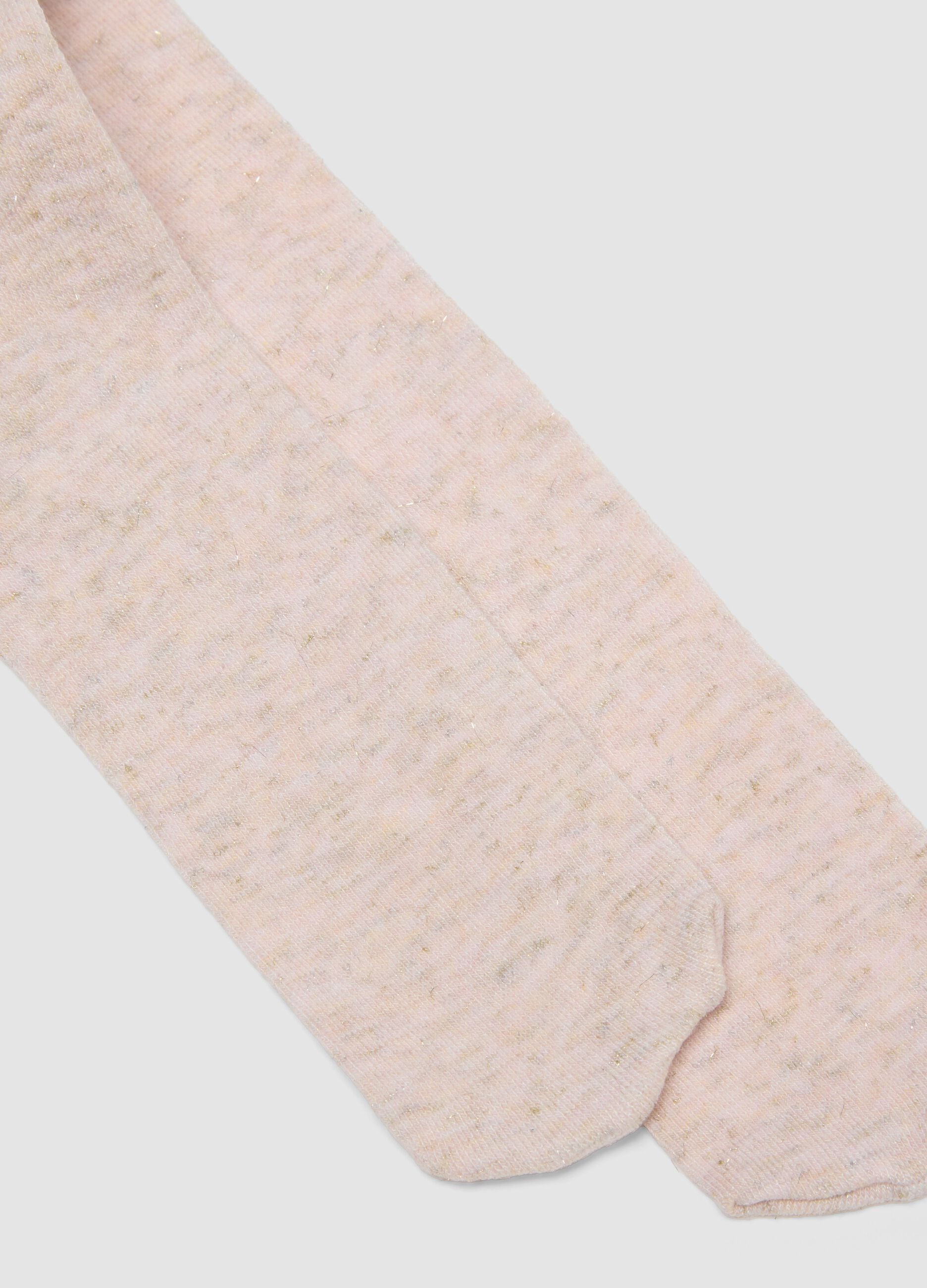 Collant rosa in viscosa elasticizzata m&eacute;lange