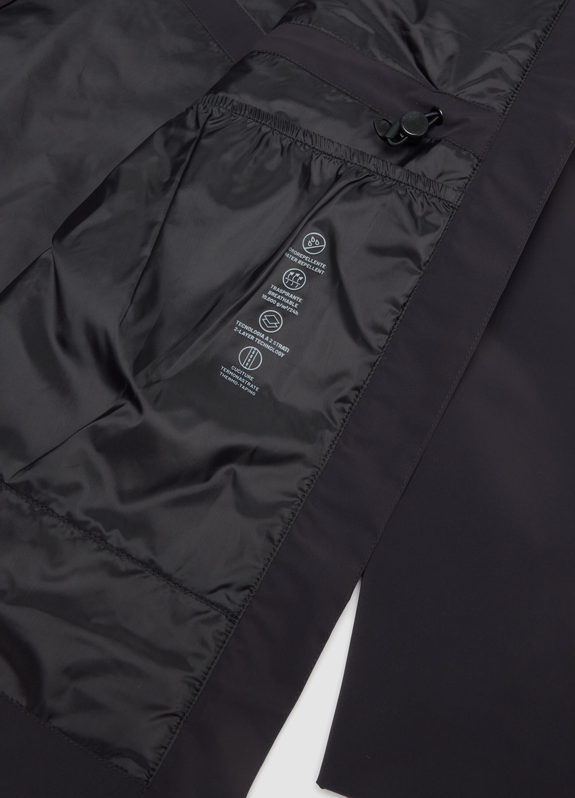 Blue hooded jacket with zip, regular fit