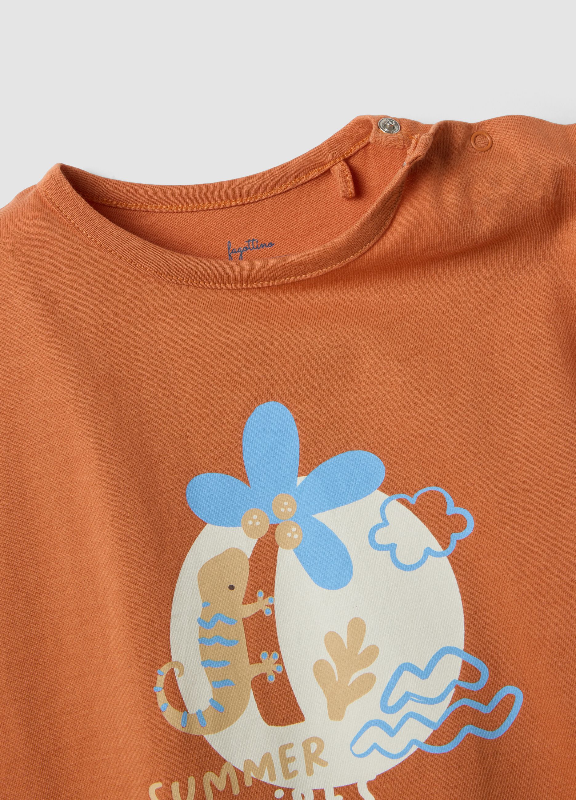 Two-pack of orange organic cotton rompers