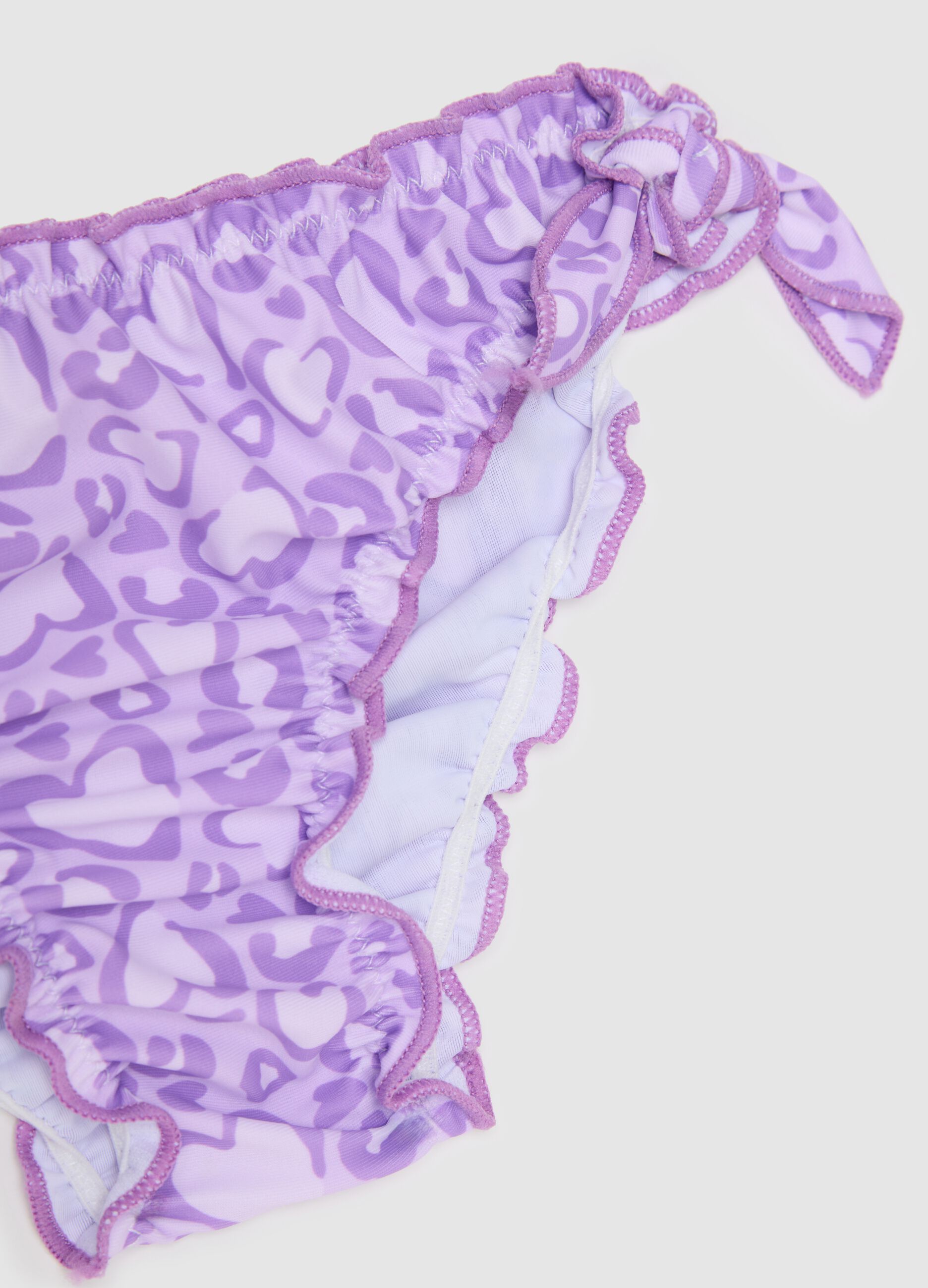 Bikini da bambina in misto elasticizzato viola