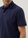 Blue pure cotton slim-fit short-sleeved polo shirt_3