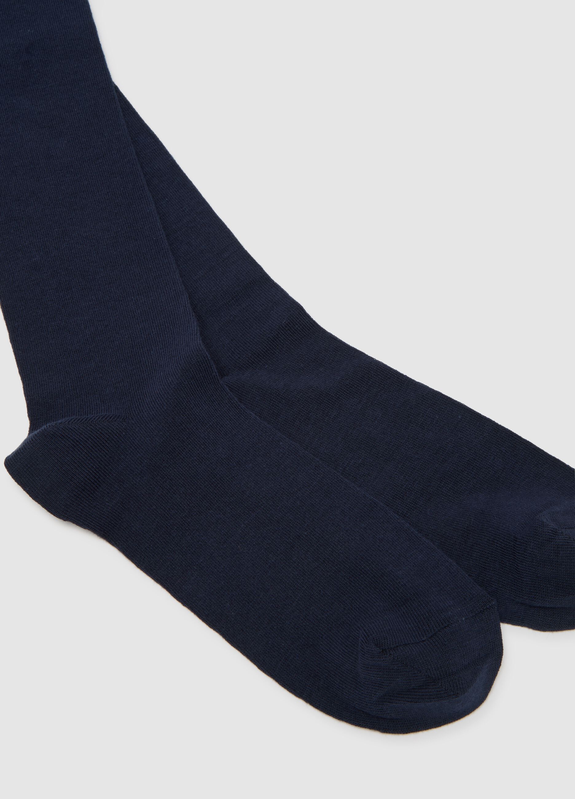 Set bipack calze lunghe in cotone blu elasticizzato