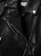 Black Faux Leather Biker Jacket with Zip_5
