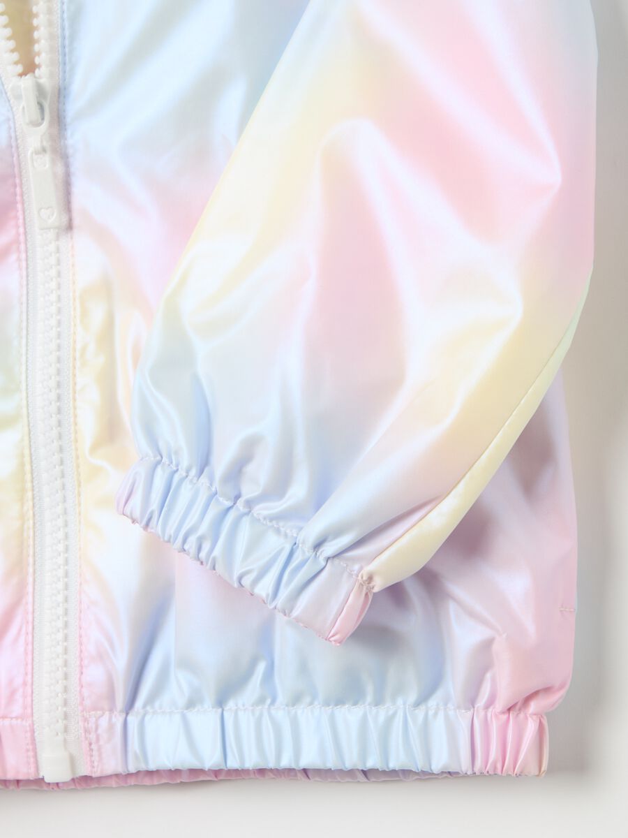 Shiny waterproof jacket with hood_3