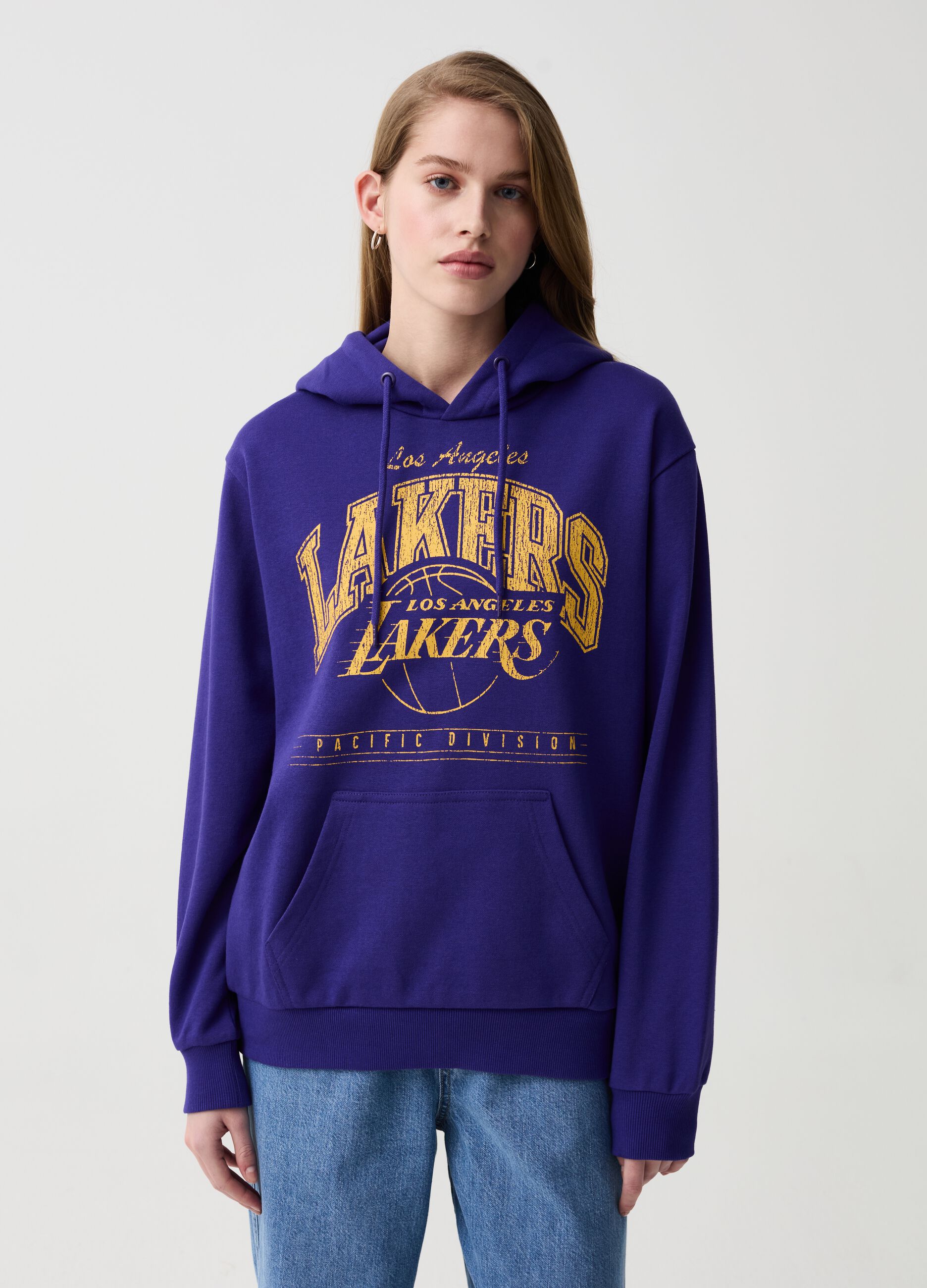 Sweatshirt with NBA Los Angeles Lakers print and hood