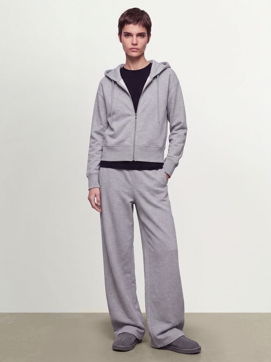 Grey cotton-blend barrel-fit joggers_0