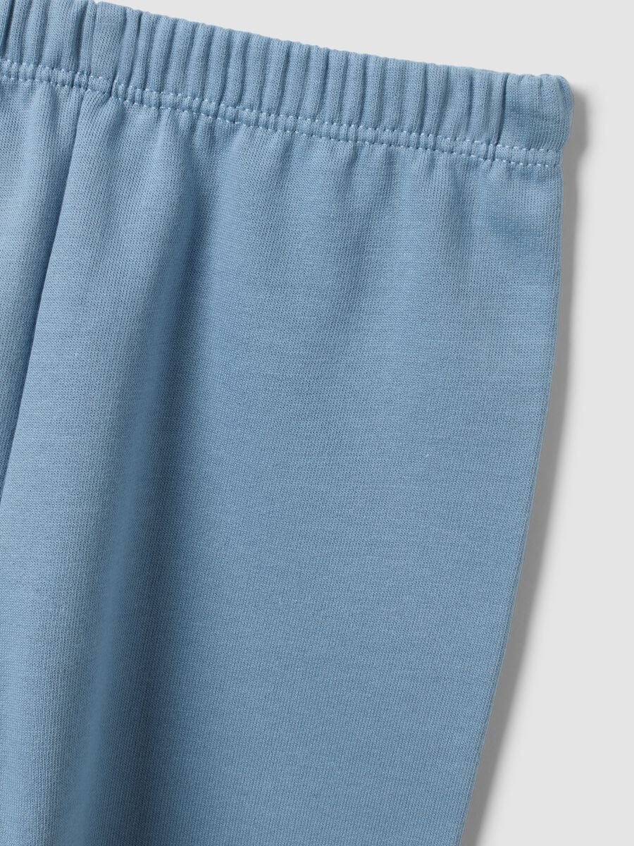 Pigiama azzurro in puro cotone organico con girocollo_3