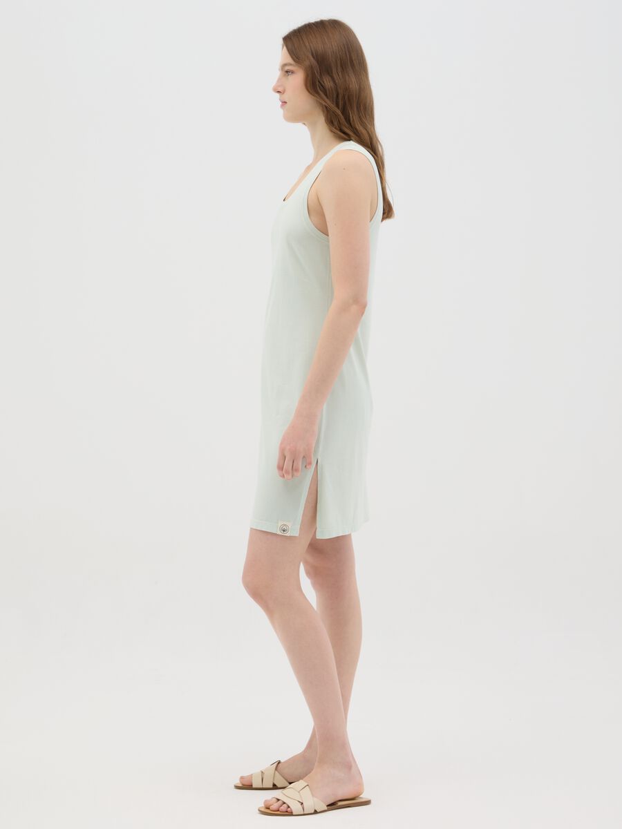Women’s green long dress in 100% cotton_1