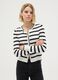 Multicolour Striped Mixed Fabric Cardigan - Regular Fit_0
