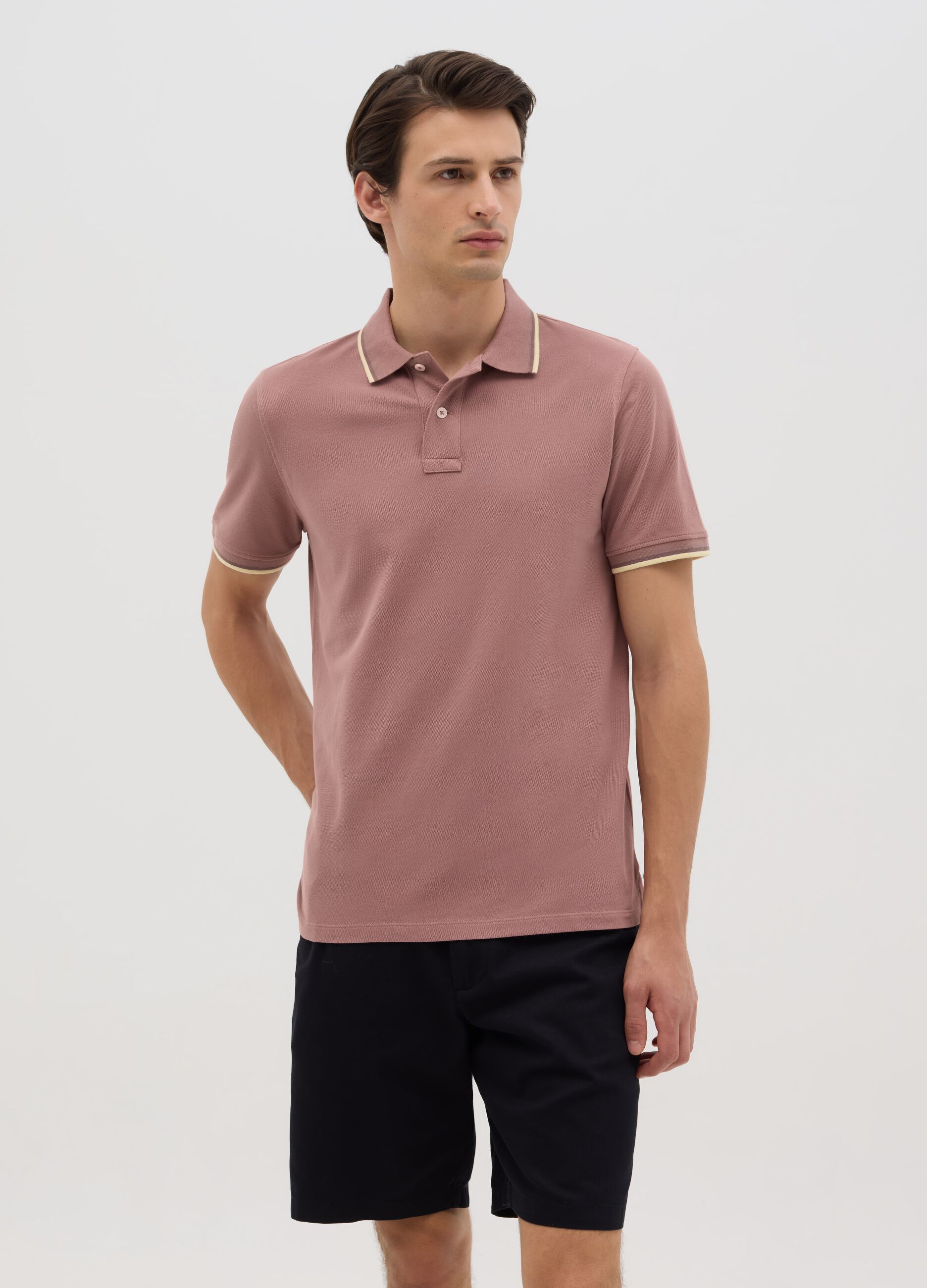 Pink Short Sleeve Cotton Polo