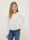 Girls' Slim Fit White Long Sleeve Cotton Blend Top_0