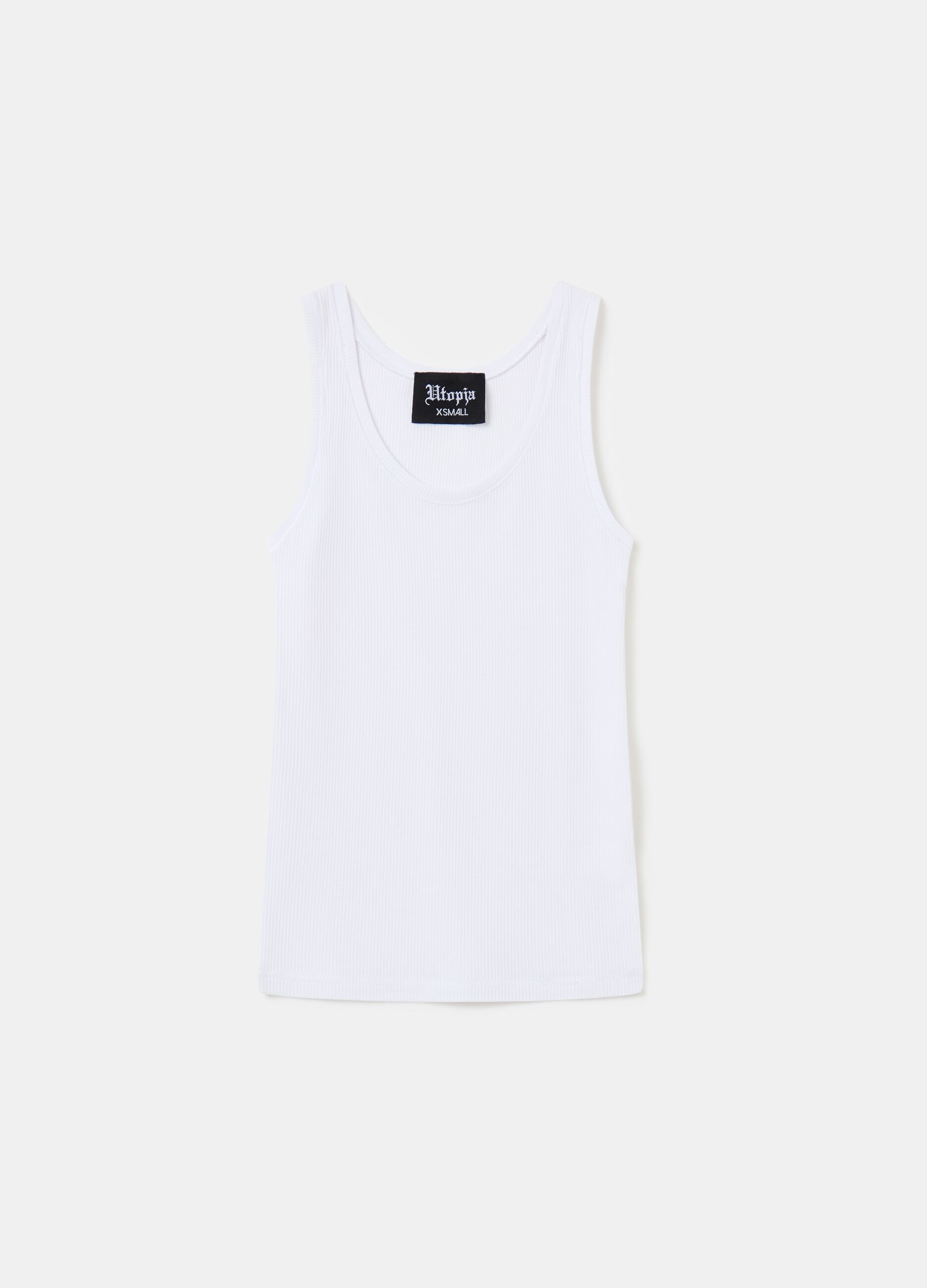 Ribbed Tank Top White