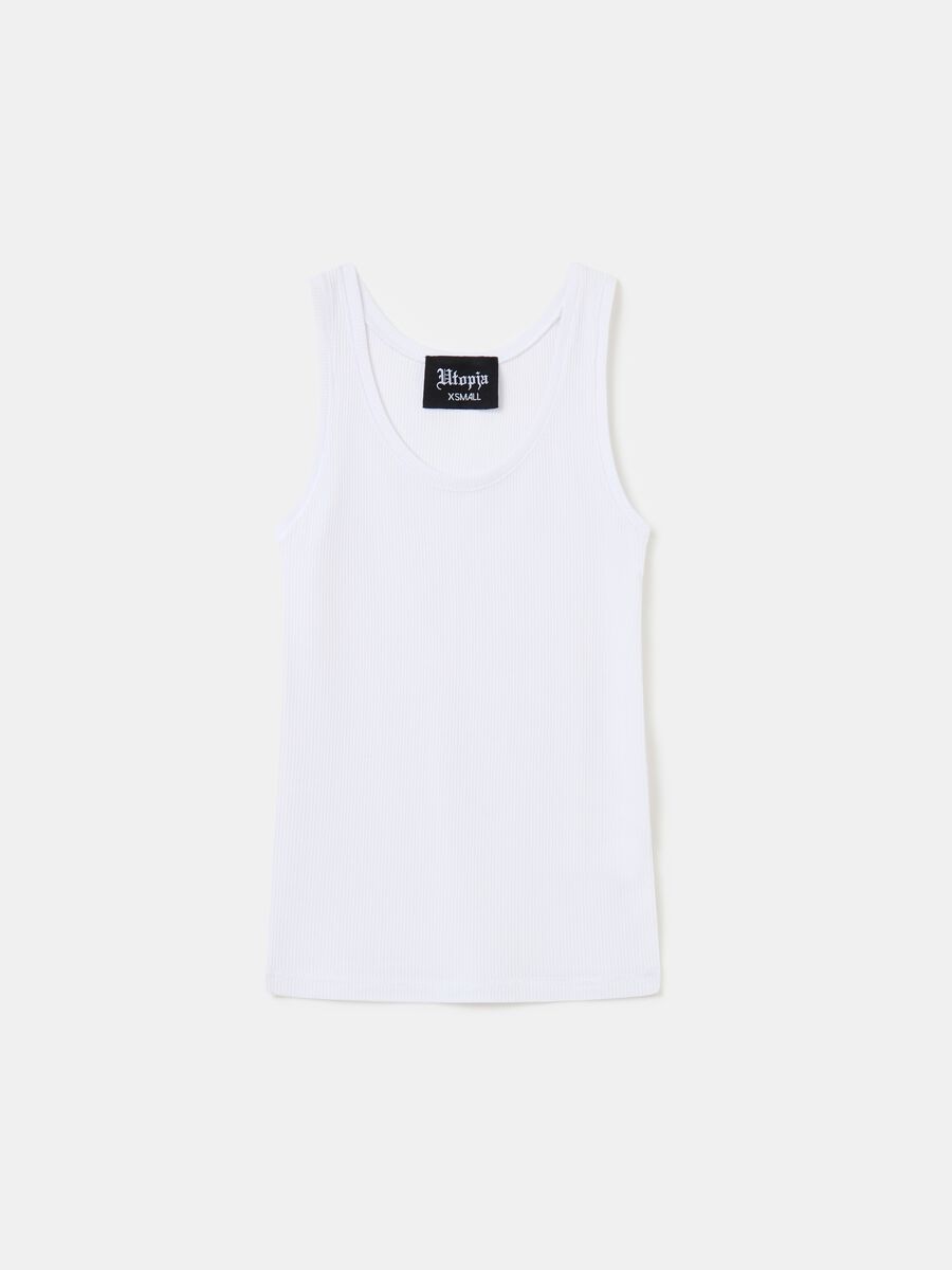 Ribbed Tank Top White_4