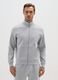 Grey cotton blend regular fit sweatshirt with zip_1