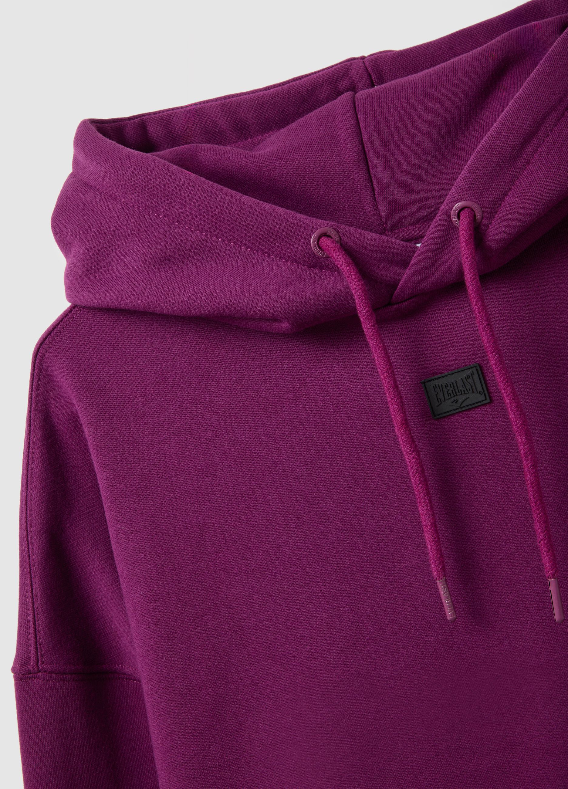 Purple cotton blend regular fit sweatshirt