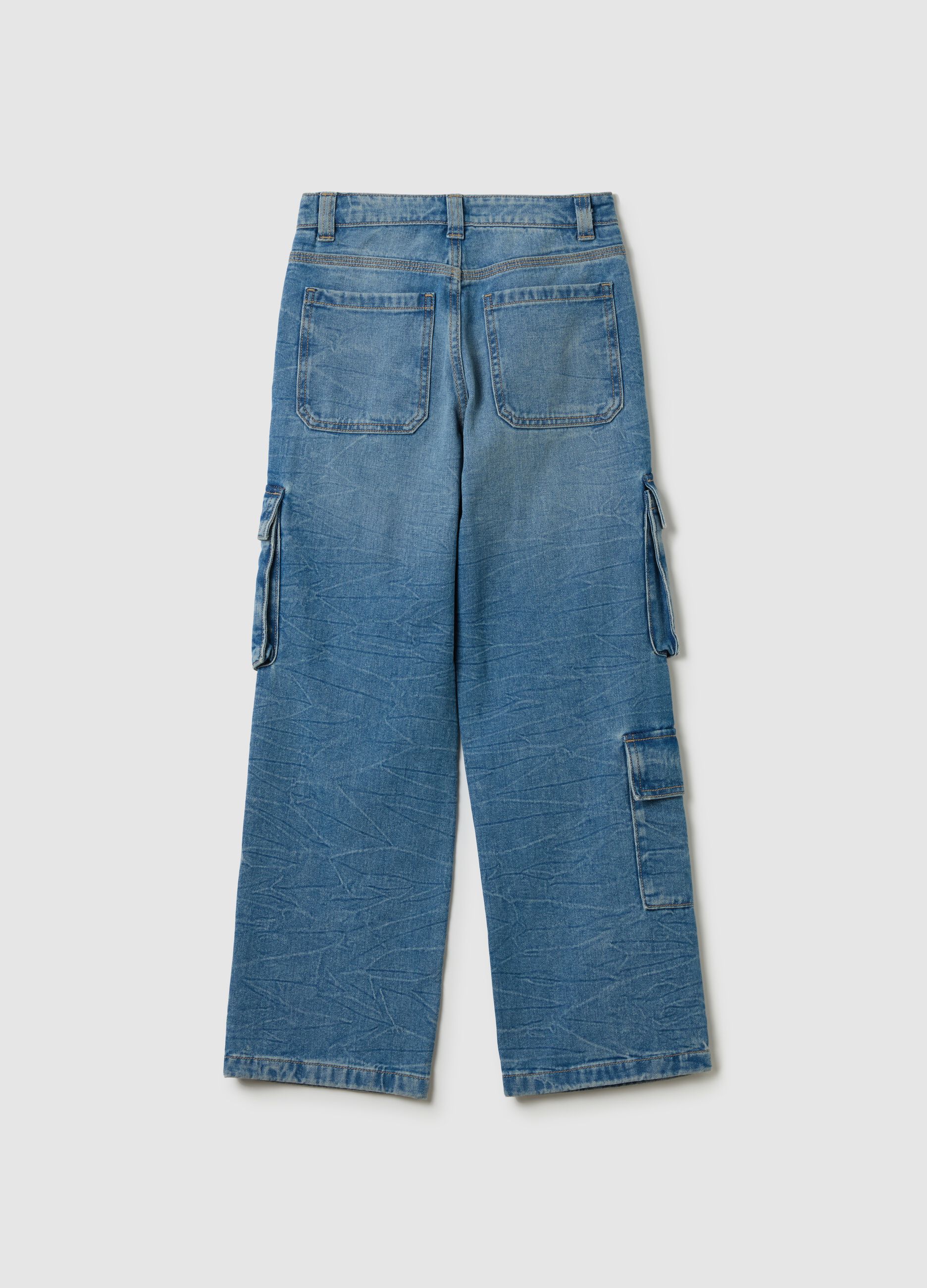 Cargo jeans with heart print