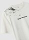 White oversized pure cotton T-shirt with "Never Benched" slogan for boys_4