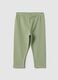 Girls' green stretch cotton slim fit leggings_1