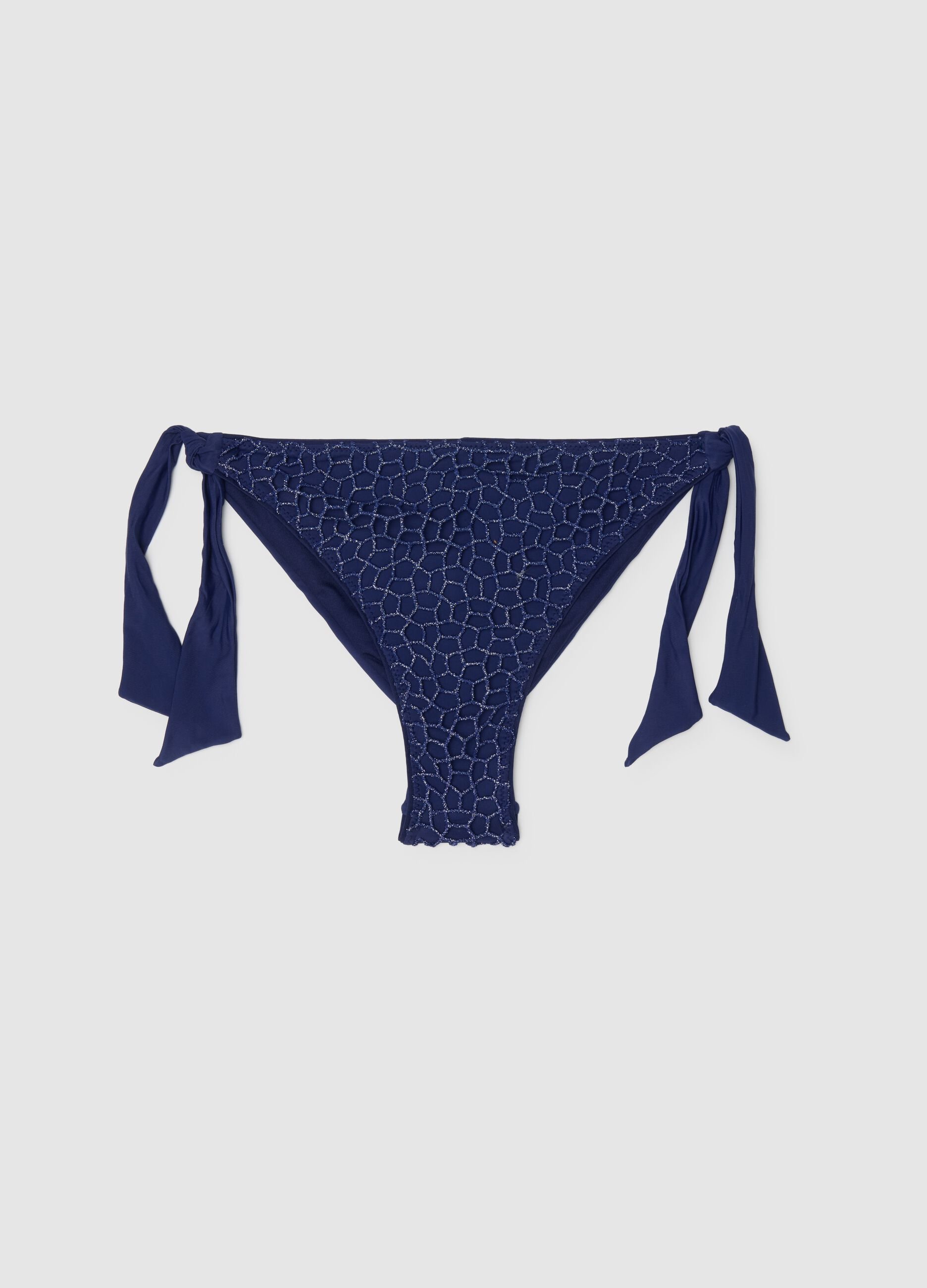 Slip bikini da donna in tessuto elasticizzato blu