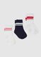 Girls' multicoloured cotton stretch socks tripack_0