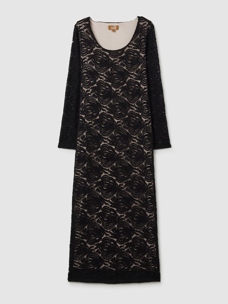 Stretch Black Lace Maternity Dress_4