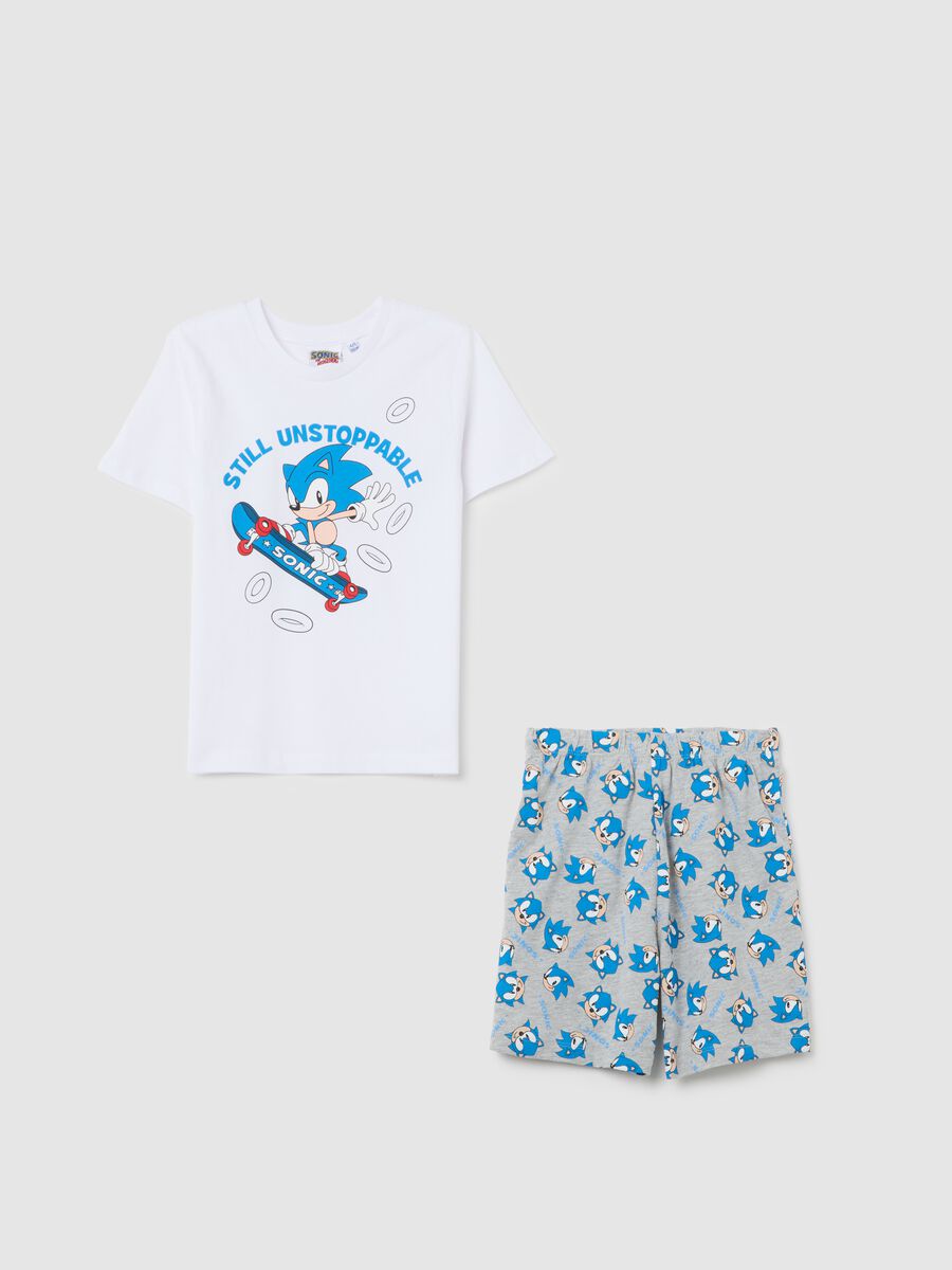 Multicoloured cotton regular fit children's outfit with Sonic print_0