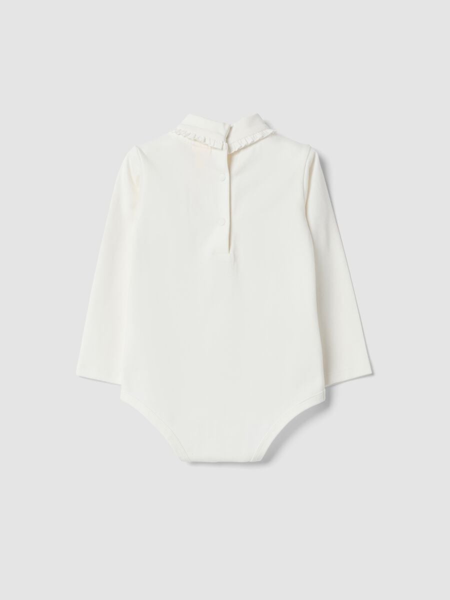 Body bianco in cotone organico elasticizzato con stampe Winnie The Pooh_1