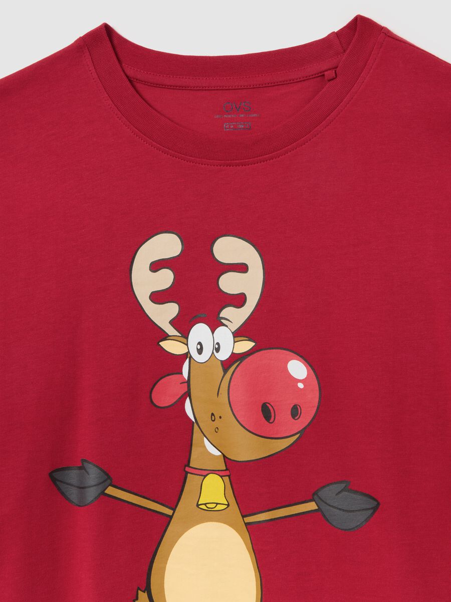 Red pure cotton regular fit Christmas pyjama top_6