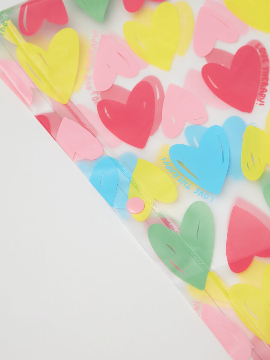 Poncho impermeabile con stampa cuori_2