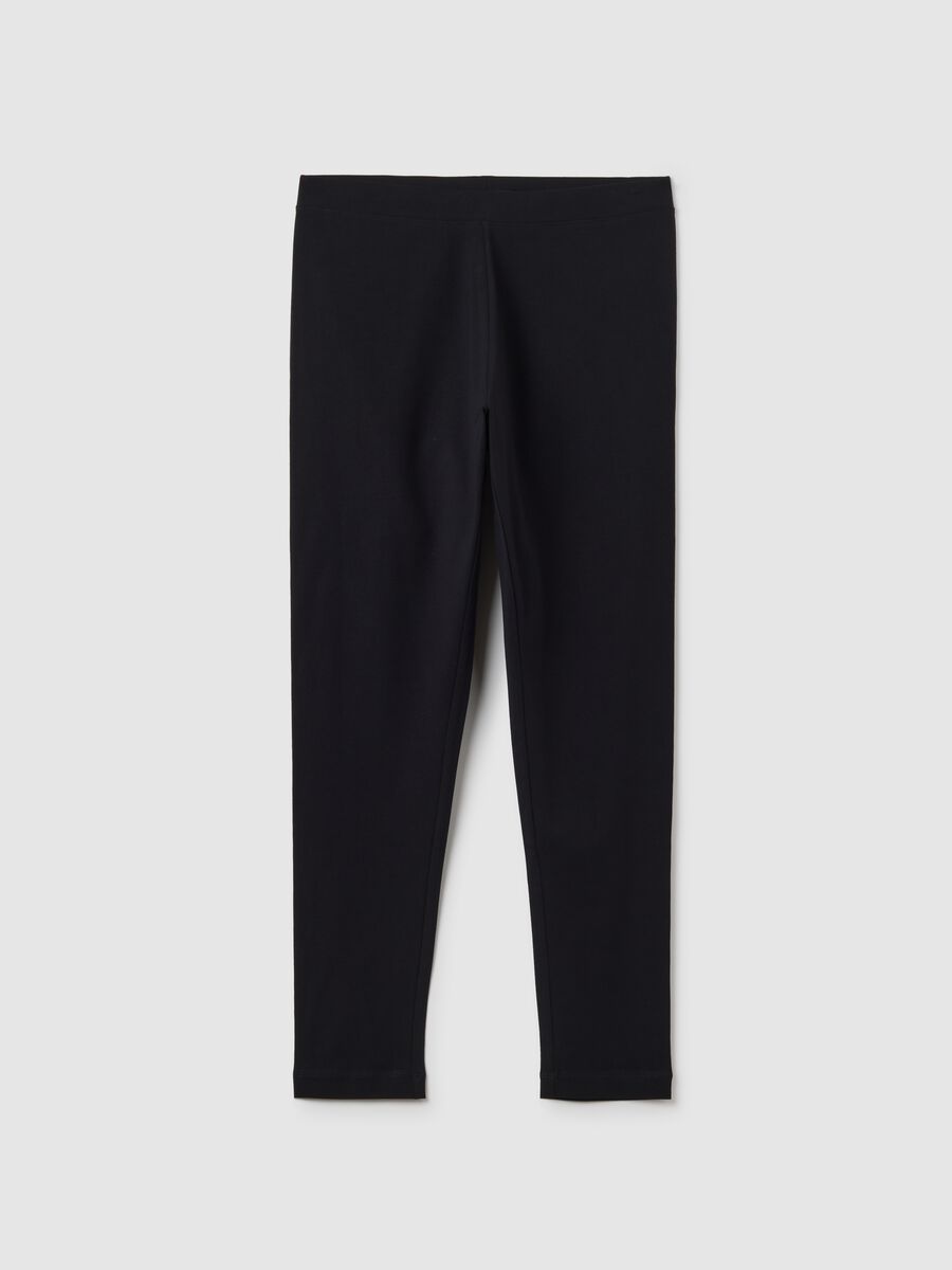 Black Stretch Cotton Skinny Leggings_4