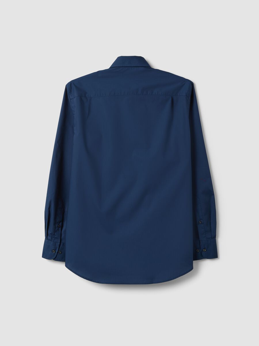 Camicia blu regular fit con collo button-down easy iron_5