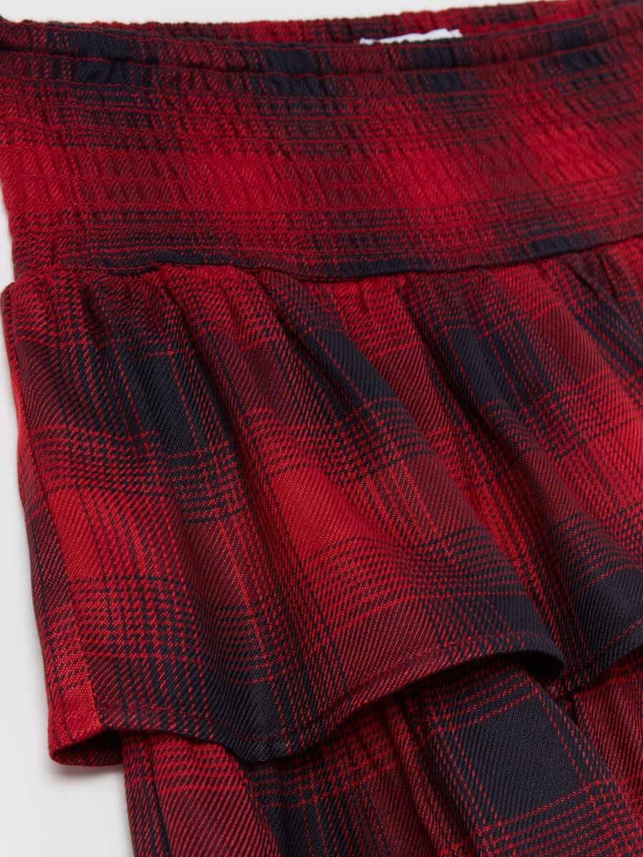Check tiered miniskirt_5