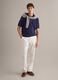 Blue pure cotton polo shirt with chest pocket, regular fit_1