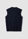 Blue viscose-blend waistcoat with deep V-neck, regular fit_1
