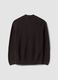Maglia marrone in puro cotone con colletto polo over fit_2