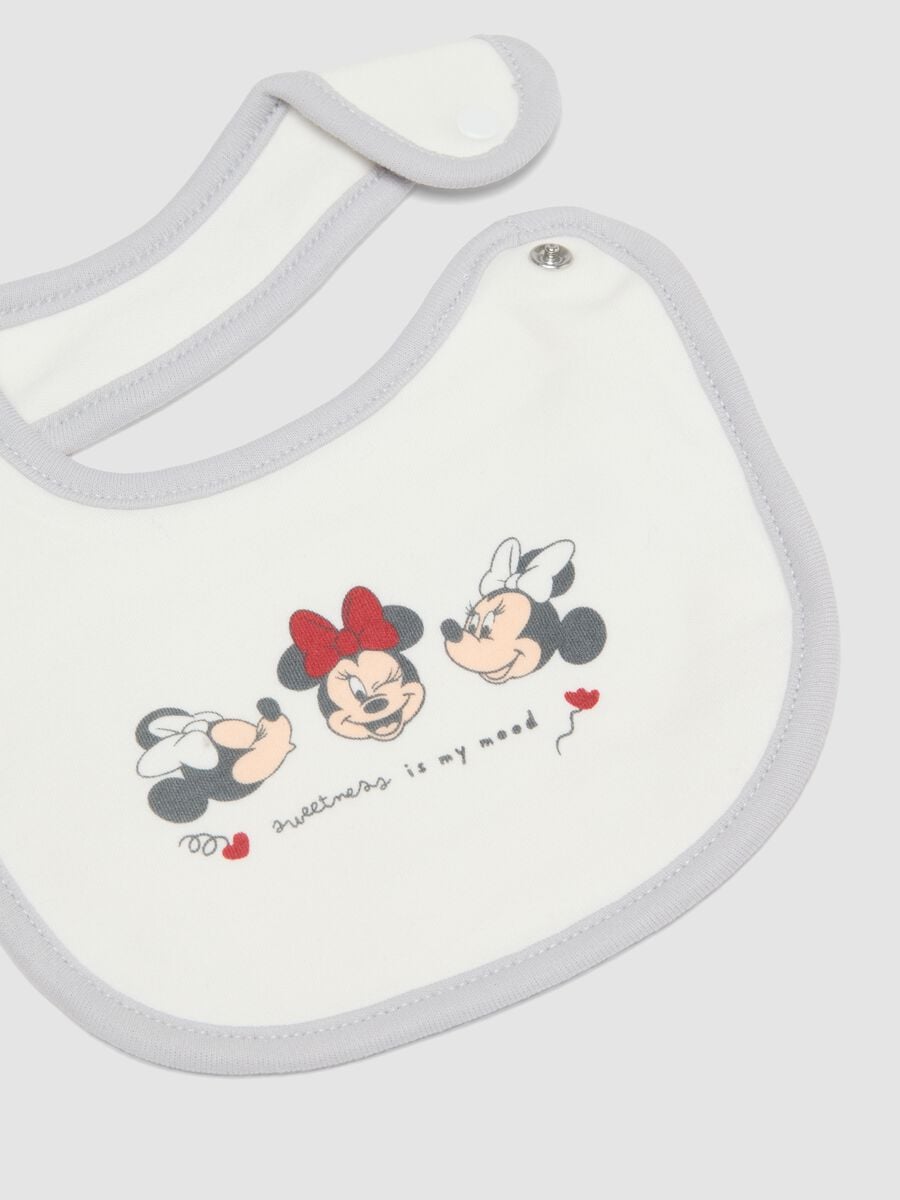 2-pack of white organic cotton bibs with Minnie print_1