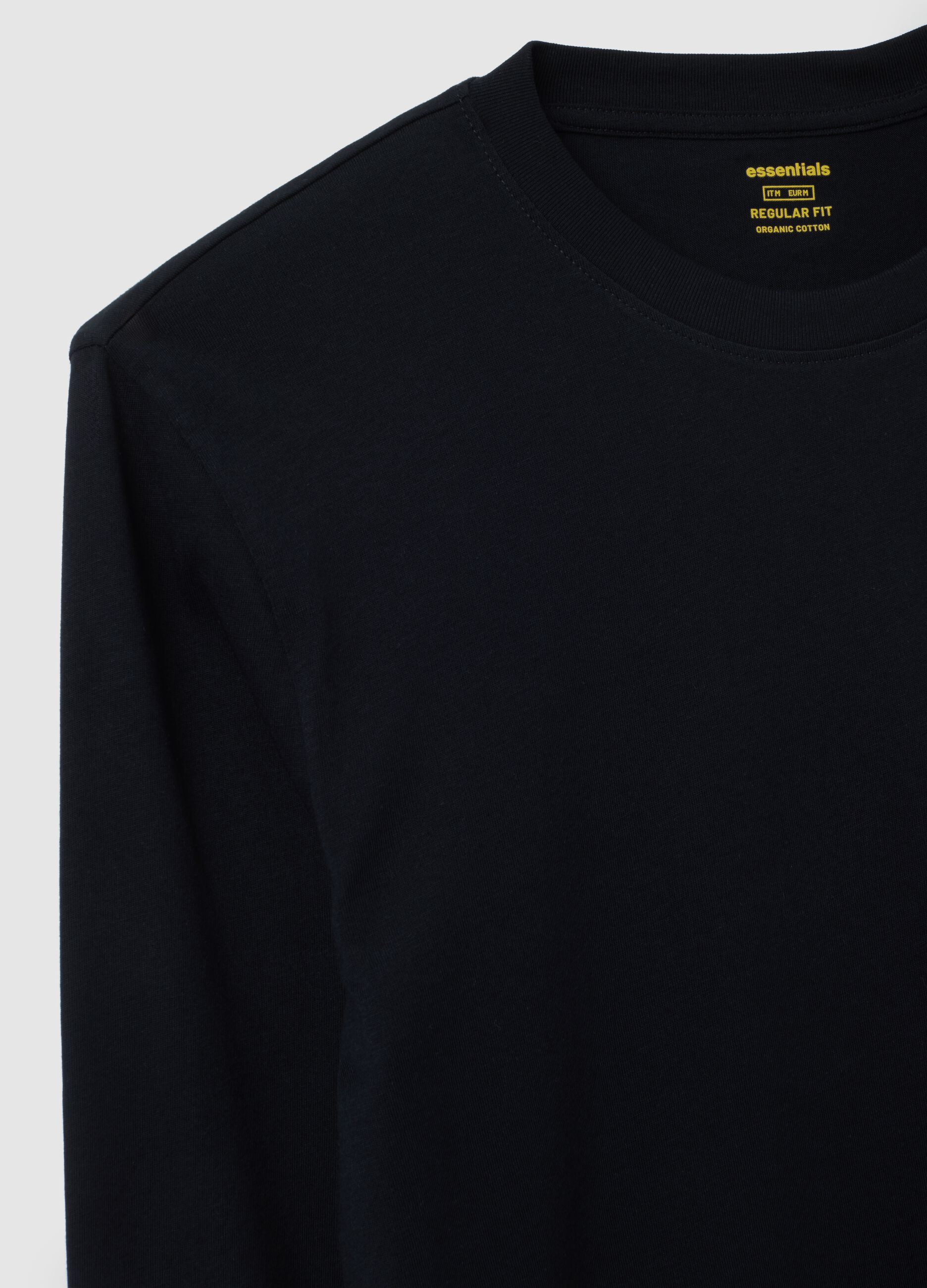 Black long sleeve pure cotton T-shirt