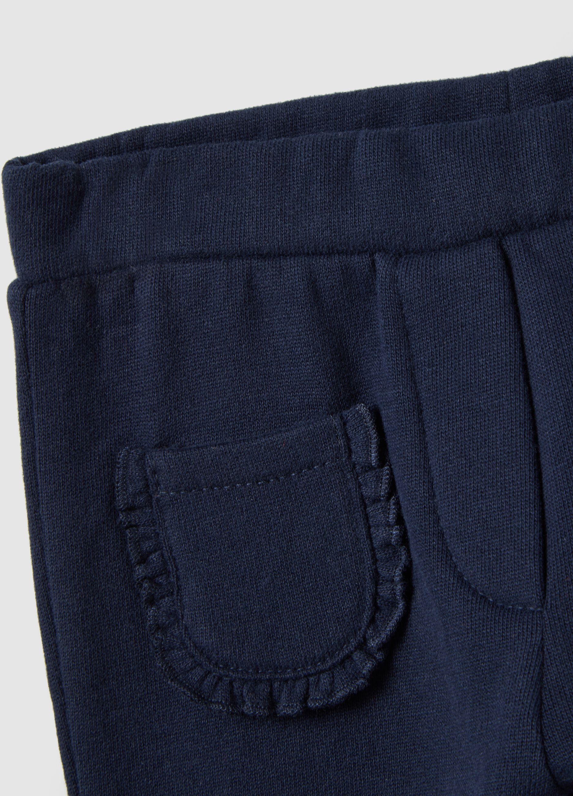 Pantaloni da neonata in puro cotone blu regular fit