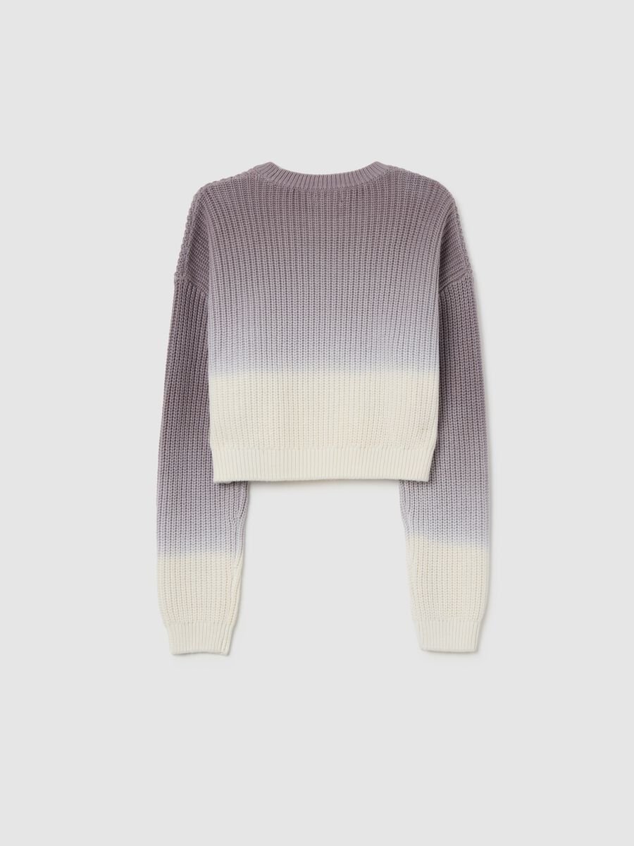 Multicolour dégradé sweater for girls in pure cotton regular fit_3