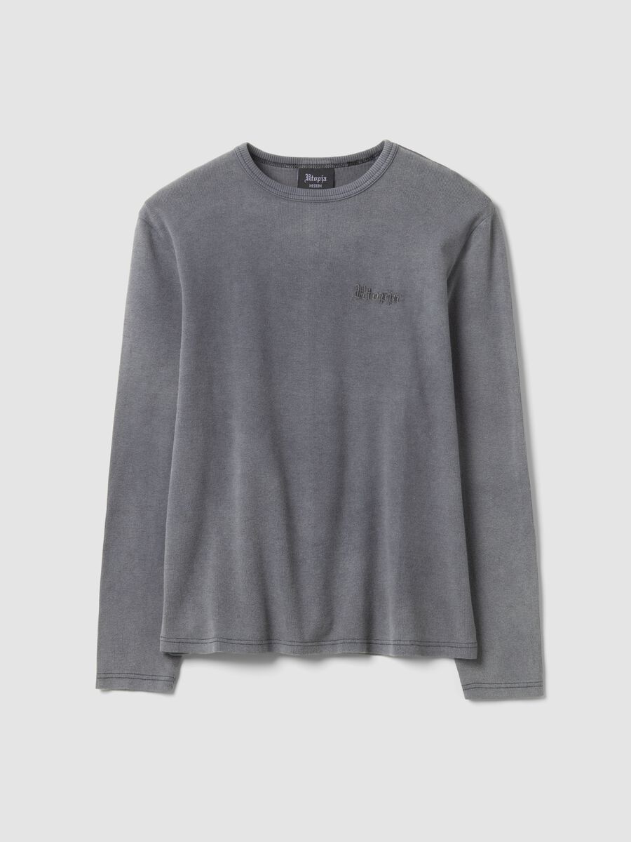 Ribbed Longsleeve T-shirt Washed Grey_5