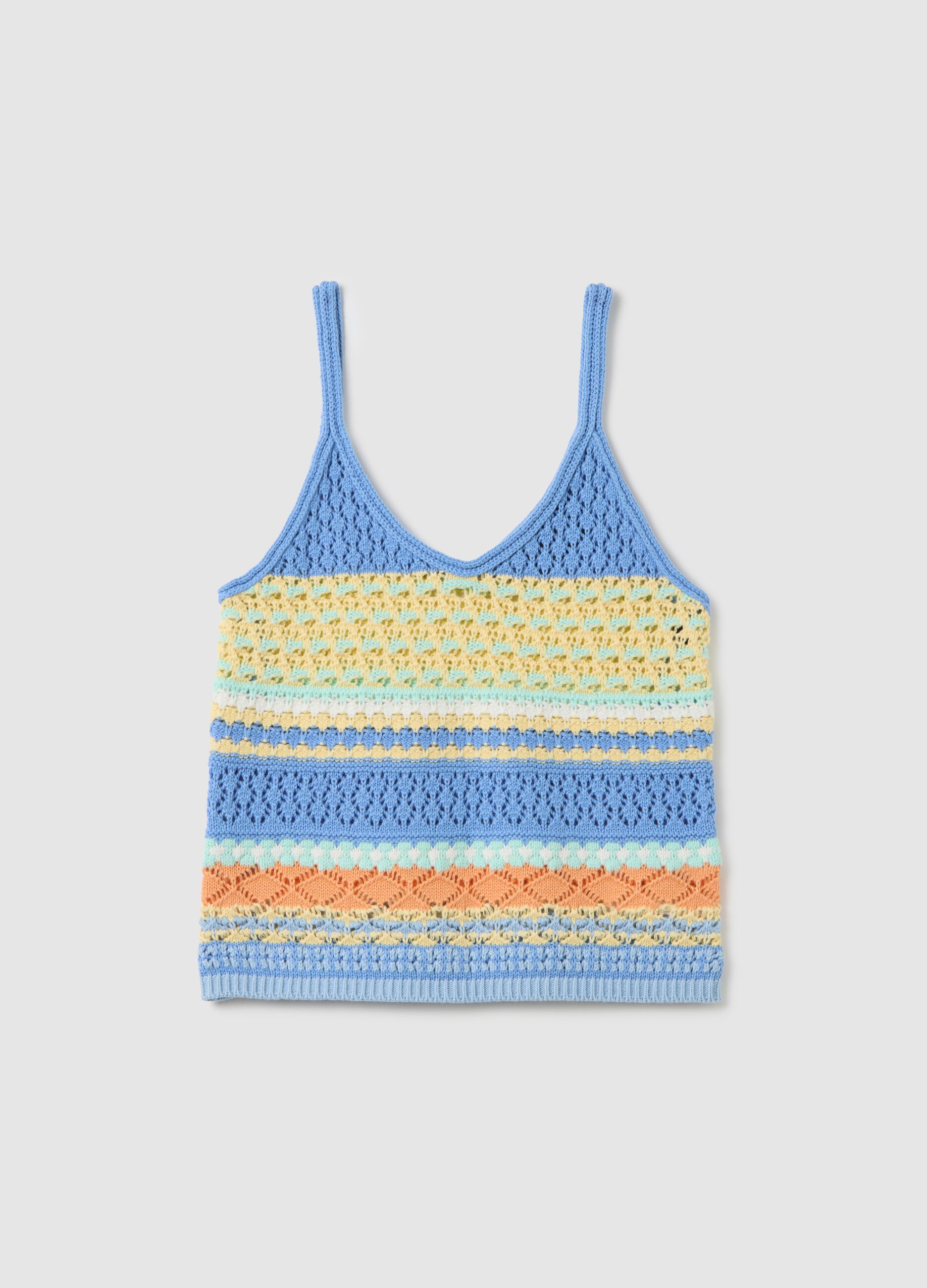 Multicolour Striped Cotton Crop Top