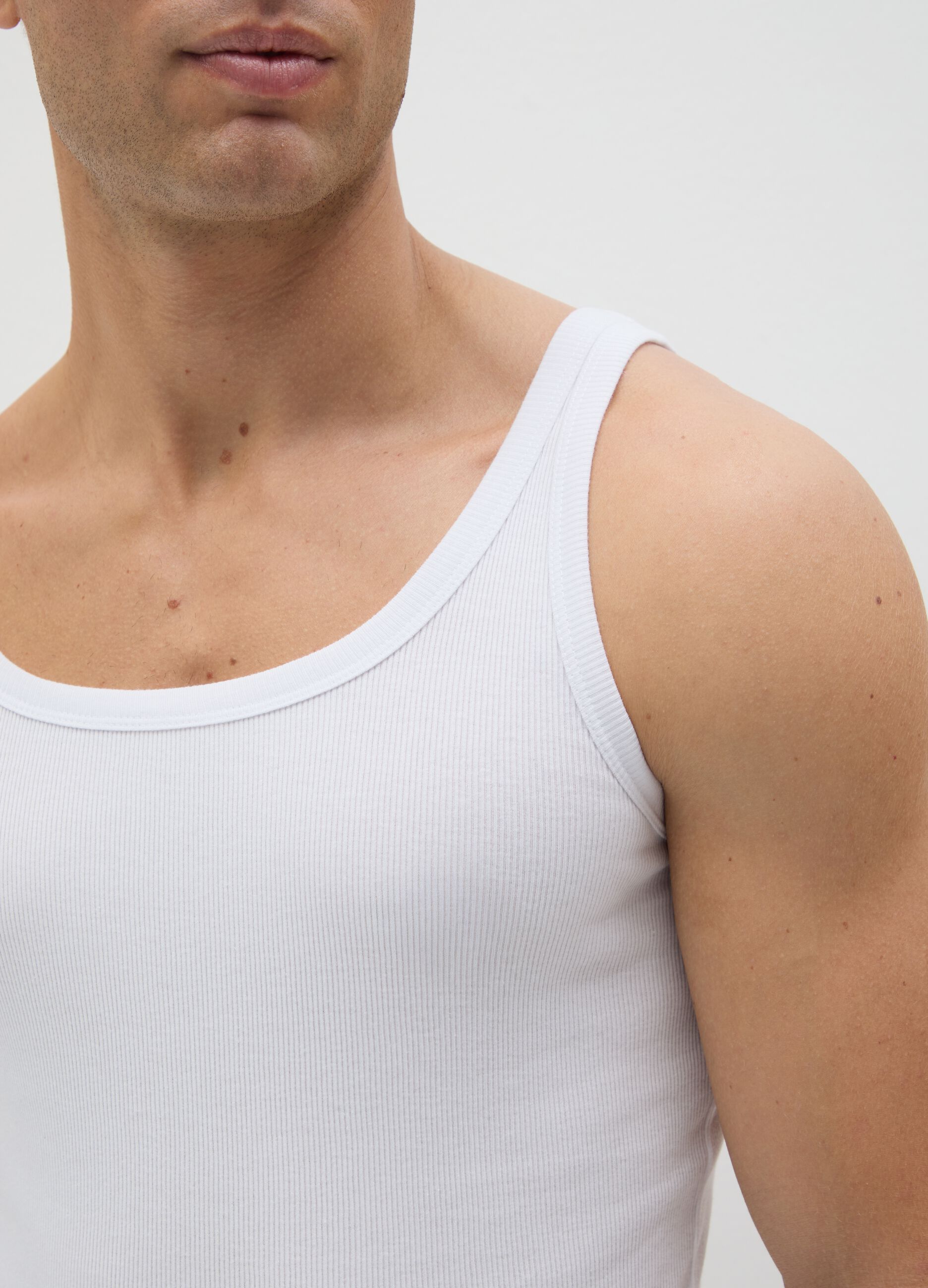 White cotton tank top