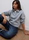 Grey cotton-blend polo with all-over rhinestones, regular fit_0